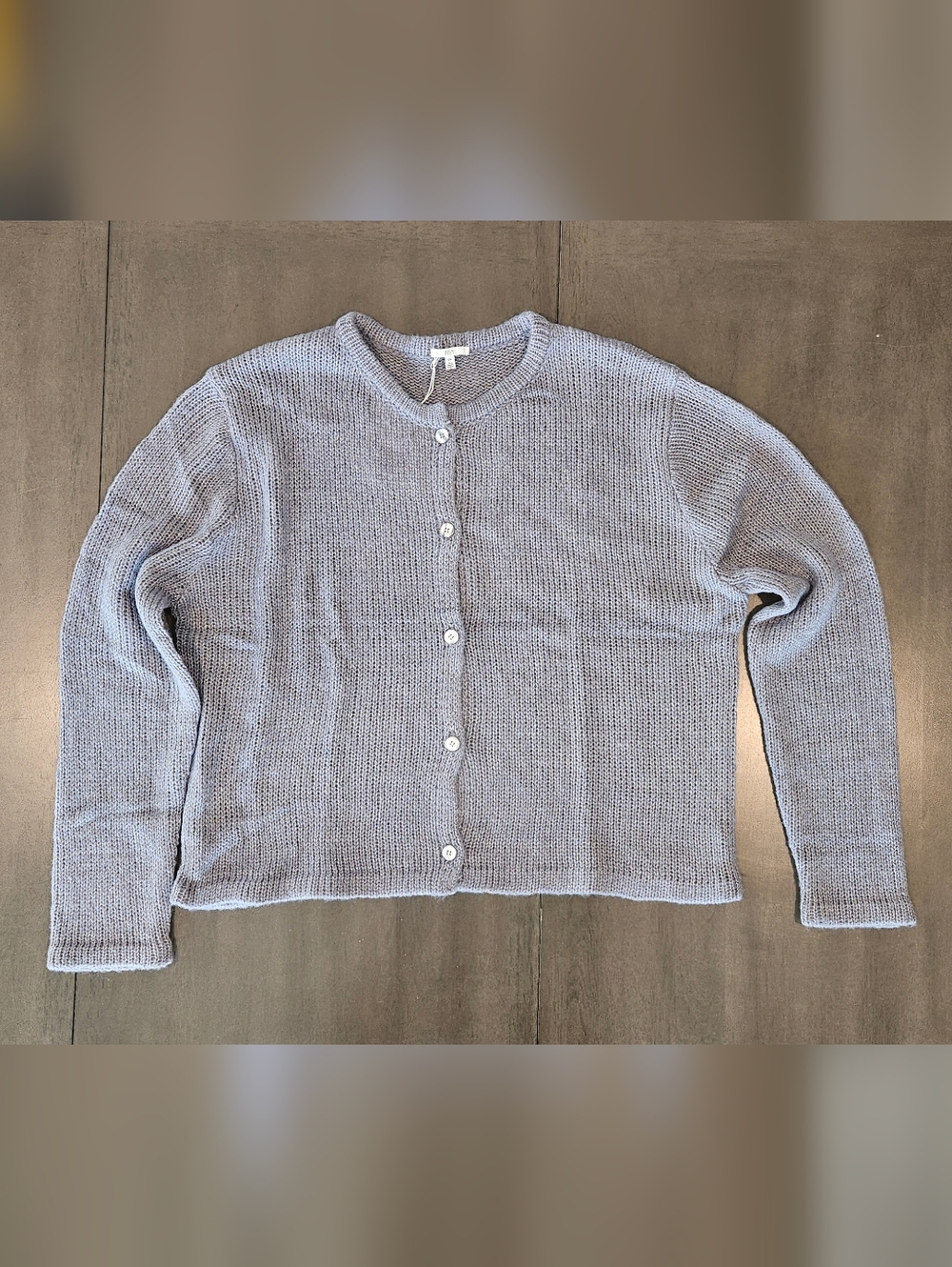 Nia Women's L/XL Grey Button-Front Cardigan NWT